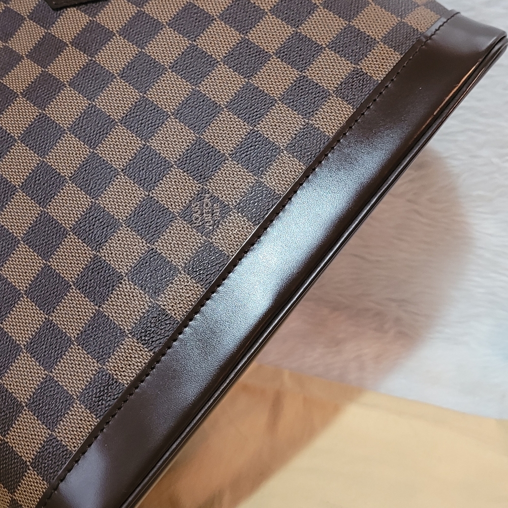 Authentic Louis Vuitton Damier Ebene Coated Canvas Leather Alma PM Satchel Bag - Picture 5 of 16